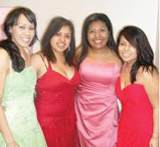 Girls grouped together in dresses
