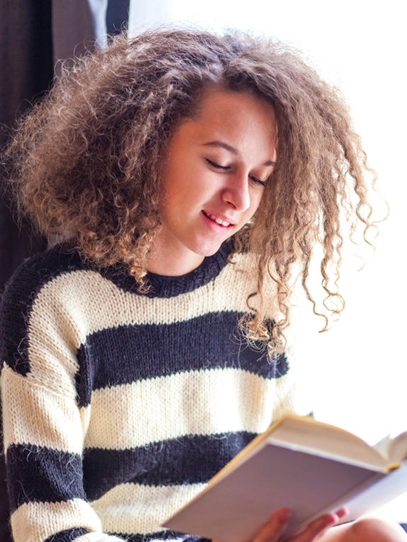 Girl reading a book